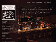 Tablet Screenshot of alchemybistroandwinebar.com